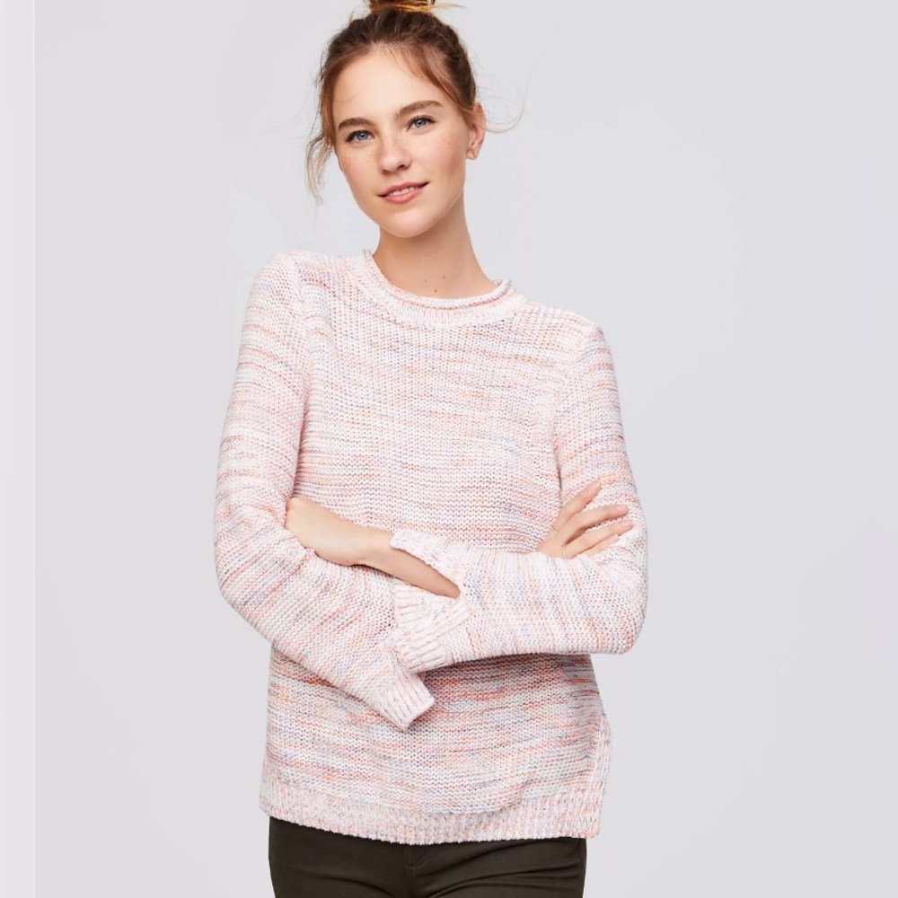 Ann Taylor LOFT Space-dye Slit Cuff Sweater Women’s Size S, Multicolor